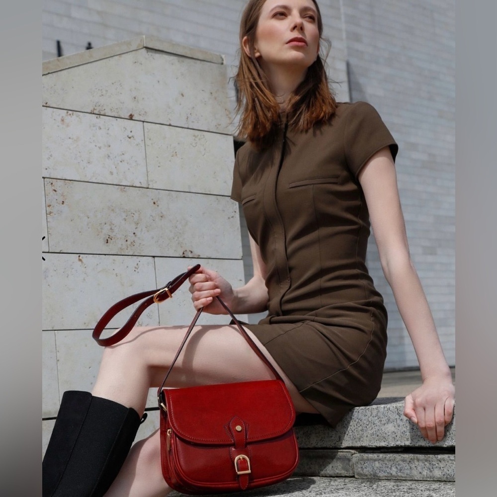 Christina Firenze Red Leather Bag - EUC - Made in Italy